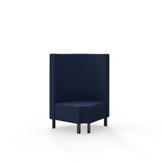 Modulsofa Snake hjørne 90° R12 rund metallben sh 43 medium rygg