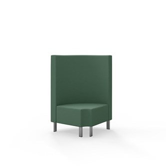 Modulsofa Snake hjørne 90° R12 rund metallben sh 43 medium rygg