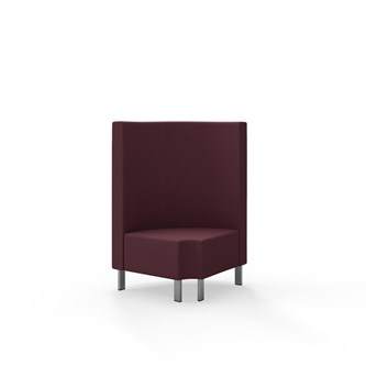 Modulsofa Snake hjørne 90° R12 rund metallben sh 43 medium rygg