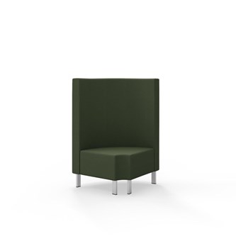 Modulsofa Snake hjørne 90° R12 rund metallben sh 43 medium rygg