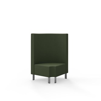 Modulsofa Snake hjørne 90° R12 rund metallben sh 43 medium rygg