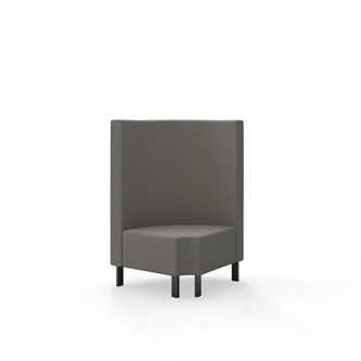 Modulsofa Snake hjørne 90° R12 rund metallben sh 43 medium rygg