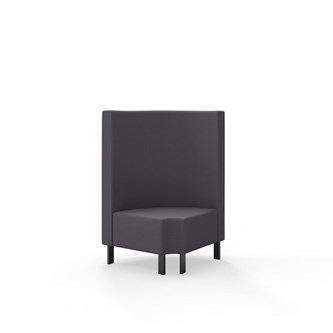 Modulsofa Snake hjørne 90° R12 rund metallben sh 43 medium rygg