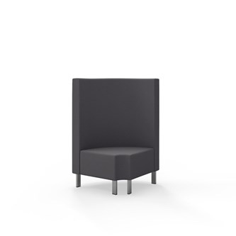 Modulsofa Snake hjørne 90° R12 rund metallben sh 43 medium rygg