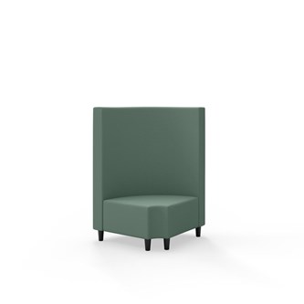 Modulsofa Snake hjørne 90° R12 rund treben sh 37,5 medium rygg