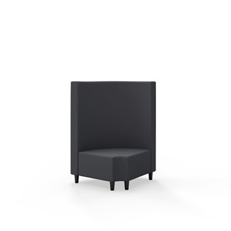 Modulsofa Snake hjørne 90° R12 rund treben sh 37,5 medium rygg