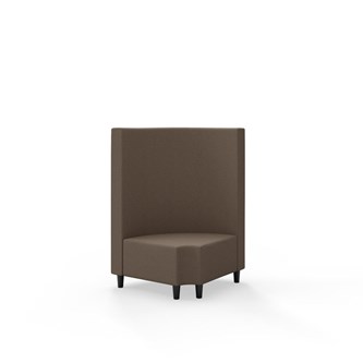 Modulsofa Snake hjørne 90° R12 rund treben sh 37,5 medium rygg