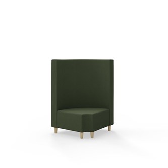 Modulsofa Snake hjørne 90° R12 rund treben sh 37,5 medium rygg