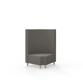 Modulsofa Snake hjørne 90° R12 rund treben sh 37,5 medium rygg