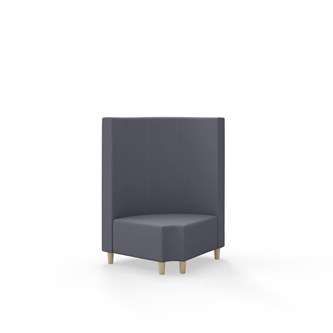 Modulsofa Snake hjørne 90° R12 rund treben sh 37,5 medium rygg