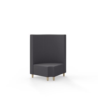 Modulsofa Snake hjørne 90° R12 rund treben sh 37,5 medium rygg