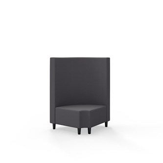 Modulsofa Snake hjørne 90° R12 rund treben sh 37,5 medium rygg