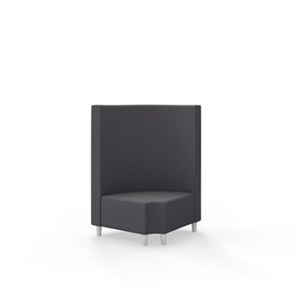 Modulsofa Snake hjørne 90° R12 rund treben sh 37,5 medium rygg