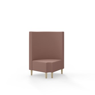 Modulsofa Snake hjørne 90° R12 rund treben sh 43 medium rygg