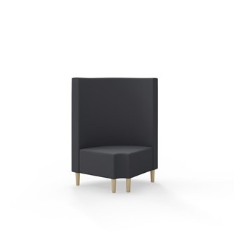 Modulsofa Snake hjørne 90° R12 rund treben sh 43 medium rygg