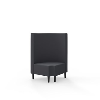 Modulsofa Snake hjørne 90° R12 rund treben sh 43 medium rygg