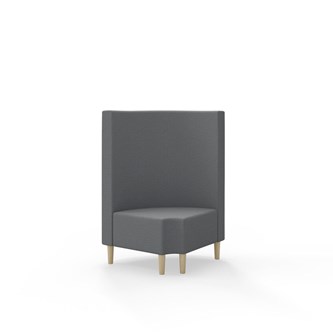 Modulsofa Snake hjørne 90° R12 rund treben sh 43 medium rygg