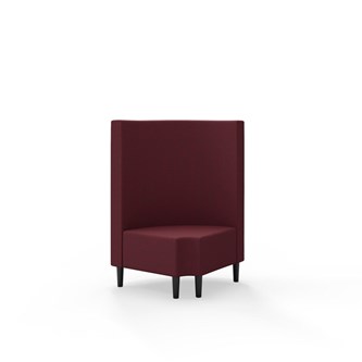 Modulsofa Snake hjørne 90° R12 rund treben sh 43 medium rygg