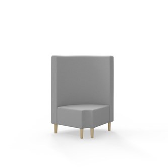 Modulsofa Snake hjørne 90° R12 rund treben sh 43 medium rygg