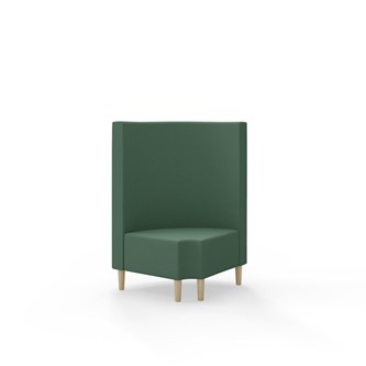 Modulsofa Snake hjørne 90° R12 rund treben sh 43 medium rygg