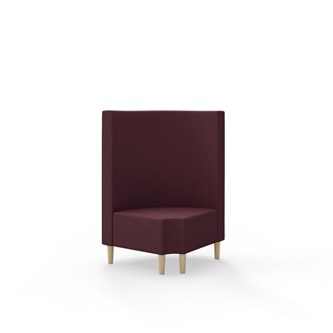 Modulsofa Snake hjørne 90° R12 rund treben sh 43 medium rygg