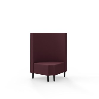 Modulsofa Snake hjørne 90° R12 rund treben sh 43 medium rygg