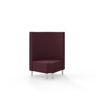 Modulsofa Snake hjørne 90° R12 rund treben sh 43 medium rygg