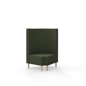 Modulsofa Snake hjørne 90° R12 rund treben sh 43 medium rygg