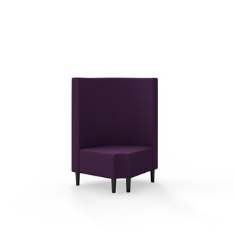 Modulsofa Snake hjørne 90° R12 rund treben sh 43 medium rygg