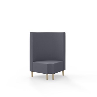 Modulsofa Snake hjørne 90° R12 rund treben sh 43 medium rygg