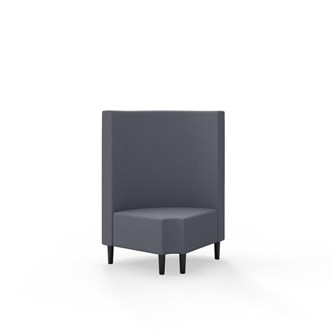 Modulsofa Snake hjørne 90° R12 rund treben sh 43 medium rygg