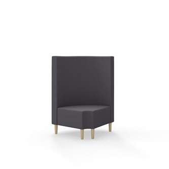 Modulsofa Snake hjørne 90° R12 rund treben sh 43 medium rygg