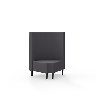 Modulsofa Snake hjørne 90° R12 rund treben sh 43 medium rygg