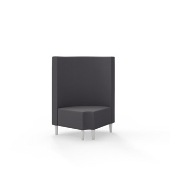 Modulsofa Snake hjørne 90° R12 rund treben sh 43 medium rygg