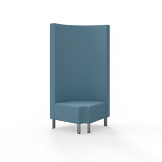 Modulsofa Snake hjørne 90° R12 rund metallben sh 43 høy rygg