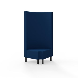 Modulsofa Snake hjørne 90° R12 rund metallben sh 43 høy rygg
