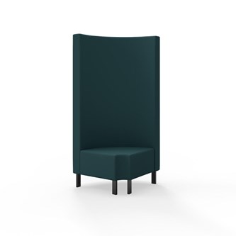 Modulsofa Snake hjørne 90° R12 rund metallben sh 43 høy rygg