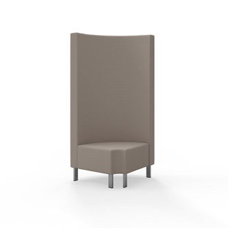 Modulsofa Snake hjørne 90° R12 rund metallben sh 43 høy rygg
