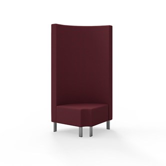 Modulsofa Snake hjørne 90° R12 rund metallben sh 43 høy rygg