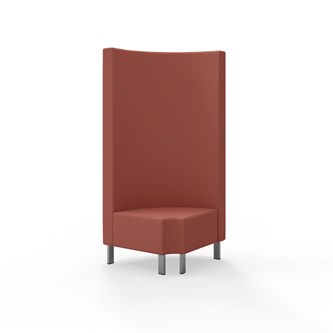 Modulsofa Snake hjørne 90° R12 rund metallben sh 43 høy rygg
