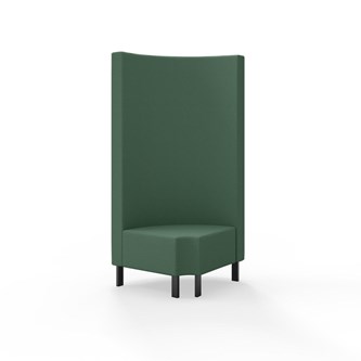 Modulsofa Snake hjørne 90° R12 rund metallben sh 43 høy rygg