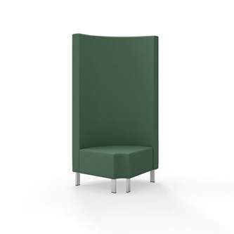 Modulsofa Snake hjørne 90° R12 rund metallben sh 43 høy rygg