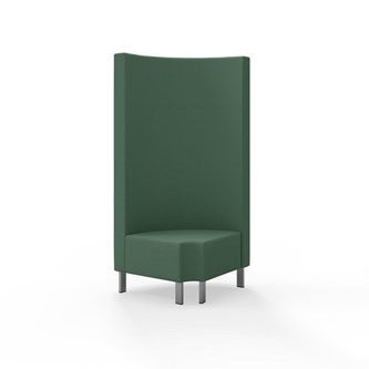 Modulsofa Snake hjørne 90° R12 rund metallben sh 43 høy rygg