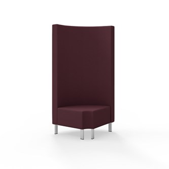 Modulsofa Snake hjørne 90° R12 rund metallben sh 43 høy rygg