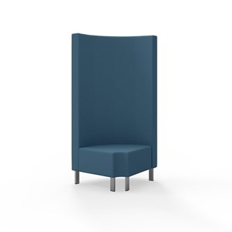 Modulsofa Snake hjørne 90° R12 rund metallben sh 43 høy rygg