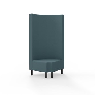 Modulsofa Snake hjørne 90° R12 rund metallben sh 43 høy rygg