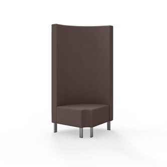 Modulsofa Snake hjørne 90° R12 rund metallben sh 43 høy rygg