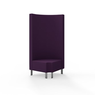 Modulsofa Snake hjørne 90° R12 rund metallben sh 43 høy rygg