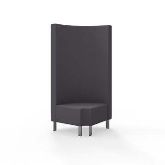 Modulsofa Snake hjørne 90° R12 rund metallben sh 43 høy rygg
