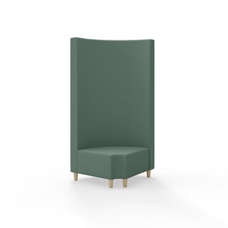 Modulsofa Snake hjørne 90° R12 rund treben sh 37,5 høy rygg